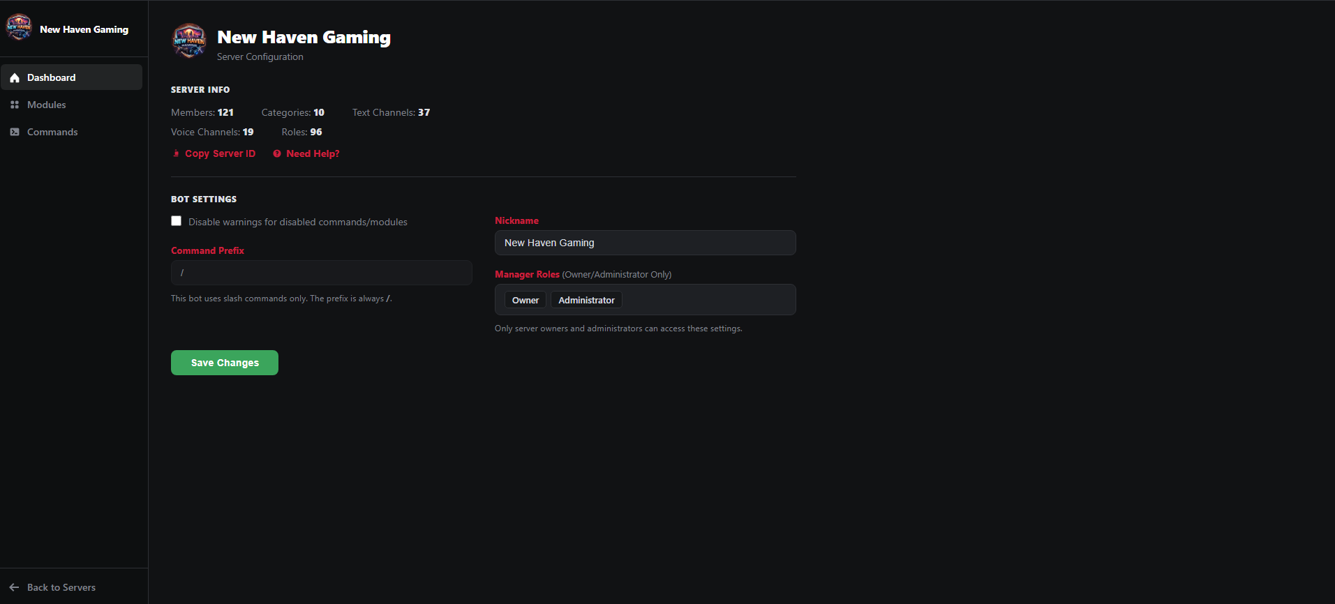 NHG Bot Dashboard